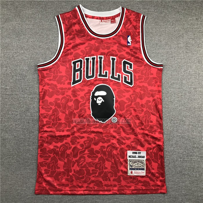 Camiseta Chicago Bulls Bape NO 23 Hardwood Classic Rojo